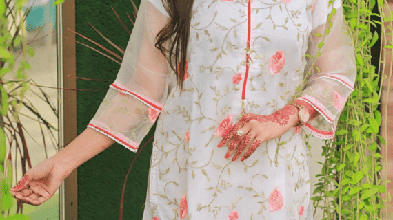 Adan's Libas Oranza Embroidery Kurti – One Piece - White