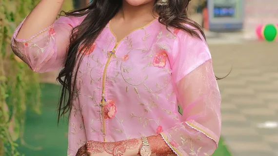 Adan's Libas Oranza Embroidery Kurti – One Piece - Pink